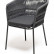 "Бордо" стул плетеный из роупа (колос), каркас алюминий темно-серый (RAL7024) муар, роуп серый 15мм, ткань темно-серая 027