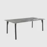 Обеденный стол Boston отделка серый матовый аллюминий, керамогранит черный мрамор SL.DT.BOS.7