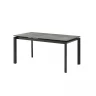 Обеденный стол отделка закаленное стекло с керамикой (C47), черный металл  MDI.DT.TOL.5