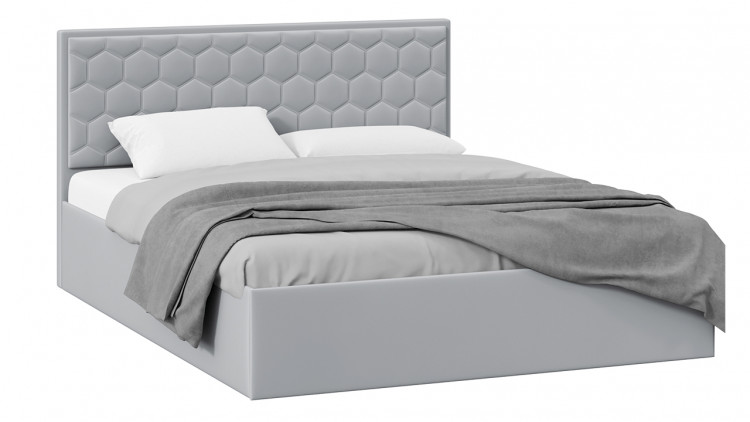 Кровать с ПМ «Порто» (с подъемным механизмом) с заглушиной (Велюр Confetti Silver)