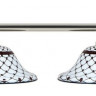 Лампа на четыре плафона «Memory» (серебристая штанга, черно-белый плафон D44см)