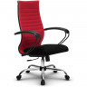 Кресло для руководителя Метта B 2b 19/К130 (Комплект 19) красный, ткань, крестовина хром