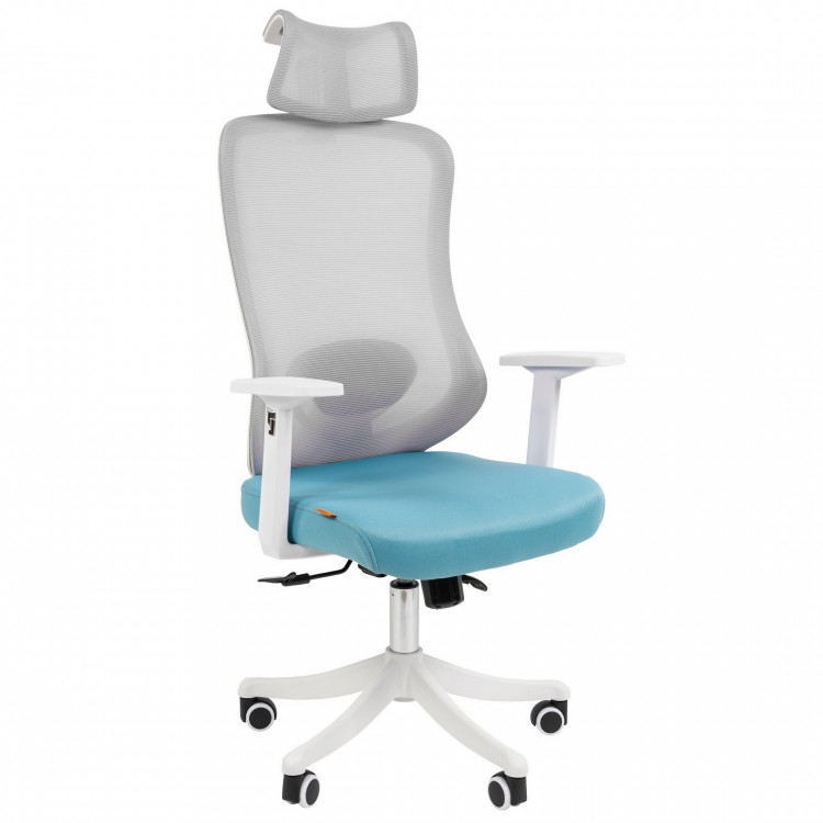 Офисное кресло Chairman CH563 белый пластик, бирюзовый