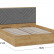 Кровать с ПМ «Хилтон» Тип 1 (с подъемным механизмом) с заглушиной (Дуб Крафт золотой/Велюр серый)