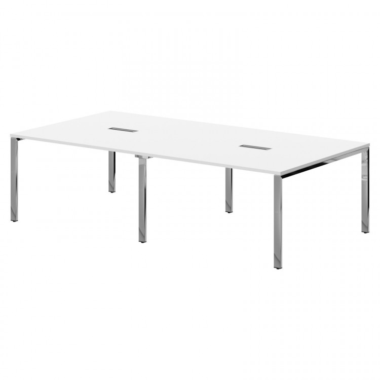 Конференц стол XGSCT 2714.1 Белый/Нержавеющая сталь 2720х1406х750 XTEN GLOSS