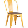 Стул Stool Group Tolix Wood желтый сиденье деревянное