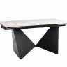 Стол обеденный Signal PETERSON Ceramic 160 раскладной (Statuario Venato белый/черный мат)