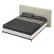 Кровать отделка шпон ореха F (V36F), экокожа PU78, светло-серый матовый лак RAL9002