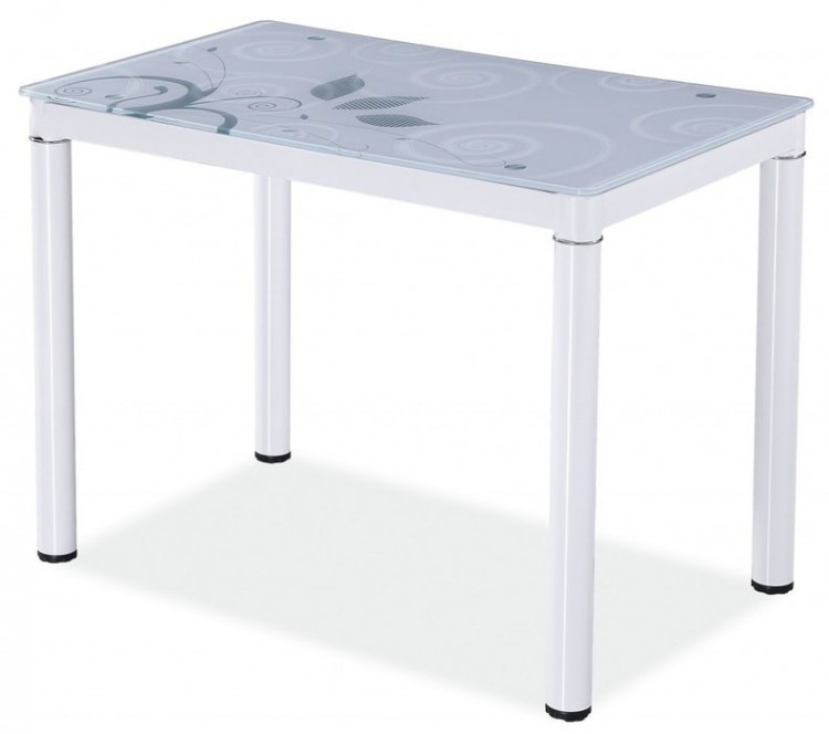 Стол SIGNAL DAMAR 100 (прямоугольный, сталь - белый, стекло - белый)