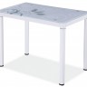 Стол SIGNAL DAMAR 100 (прямоугольный, сталь - белый, стекло - белый)
