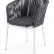 Плетеный стул "Бордо" из синтетических лент серого цвета, цвет подушки серый, цвет каркаса белый