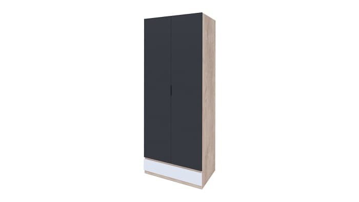 Шкаф Юниор-4 (Мрб), 2-х дверный для одежды лдсп Белый + Антрацит / Дуб Ирландский