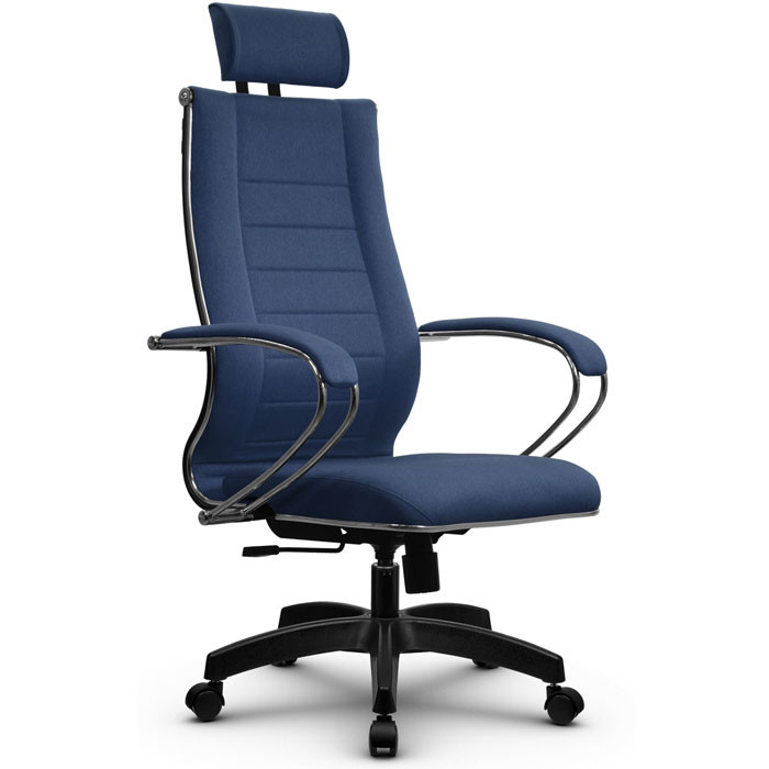 Кресло для руководителя Метта B 2m 34P/K127 (Комплект 33) Pilot синий, ткань Bahama, крестовина пластик
