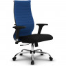 Кресло для руководителя Метта B 2b 19/2D (Комплект 19/2D) синий, ткань, крестовина хром