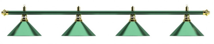 Лампа на четыре плафона "Allgreen" D35 (зелёная штанга, зелёный плафон D35см)