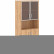 Шкаф высокий с малыми стеклянными дверьми в AL-рамке и глухими B 430.9 Дуб Бофорд 900х450х2054 BORN
