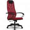 Кресло для руководителя Метта SU-BP-8 (SU-BК130-8) PL красный, сетка/ткань, крестовина пластик