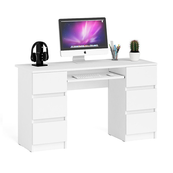 Мори Стол компьютерный МС-2, цвет белый, ШхГхВ 135,4х50х76,6 см.