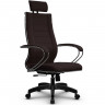 Кресло для руководителя Метта B 2m 34P/K127 (Комплект 33) Pilot темно-коричневый, ткань Bahama, крестовина пластик