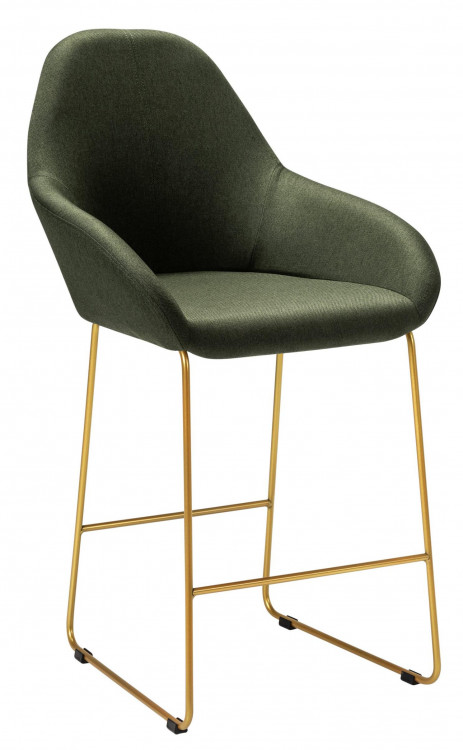 Кресло полубар Kent тёмно-зеленый/Линк золото