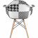 Кресло Eames Eames в стиле пэчворк черно-белое, ножки массив бука