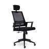 Кресло компьютерное М-808 Аэро/Aero blackPL пластик Ср D26-28/NET202/D26-28 (черный)