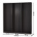 Каркас шкафа ИКЕА ПАКС 225 см., цвет чёрно-коричневый, ШхГхВ 225х35х236 см., корпус шкафа для гардероба