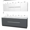Кухонный набор ПРОФИ (Мрб) 2,4 м МДФ Белый софт\Графит софт