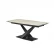 Обеденный стол отделка закаленное стекло с керамикой (MH117), черный металл  MDI.DT.TOL.11