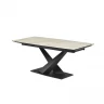 Обеденный стол отделка закаленное стекло с керамикой (MH117), черный металл  MDI.DT.TOL.11