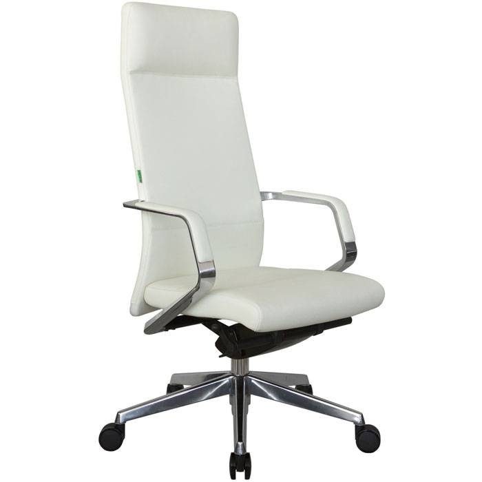 Кресло Riva Chair A1811 белое для руководителя, алюминий, кожа