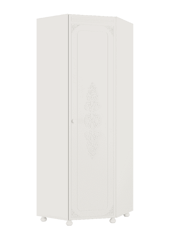 Шкаф угловой глухой Ассоль АС-52 (правый) мдф мат Белое дерево