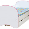 Кровать детская с 1-м ящиком Радуга, 700х1400 лдсп белый со светло-розовой кромкой