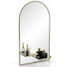 Зеркало 126П2 золото, ШхВ 46х80 см., зеркало для ванной комнаты, две полочки