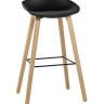 Барный стул Stool Group Libra черный, сиденье пластиковое, ножки под натуральное дерево