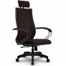 Кресло для руководителя Метта B 2m 34PF/K127 (Комплект 35) Pilot темно-коричневый, ткань Bahama, крестовина пластик