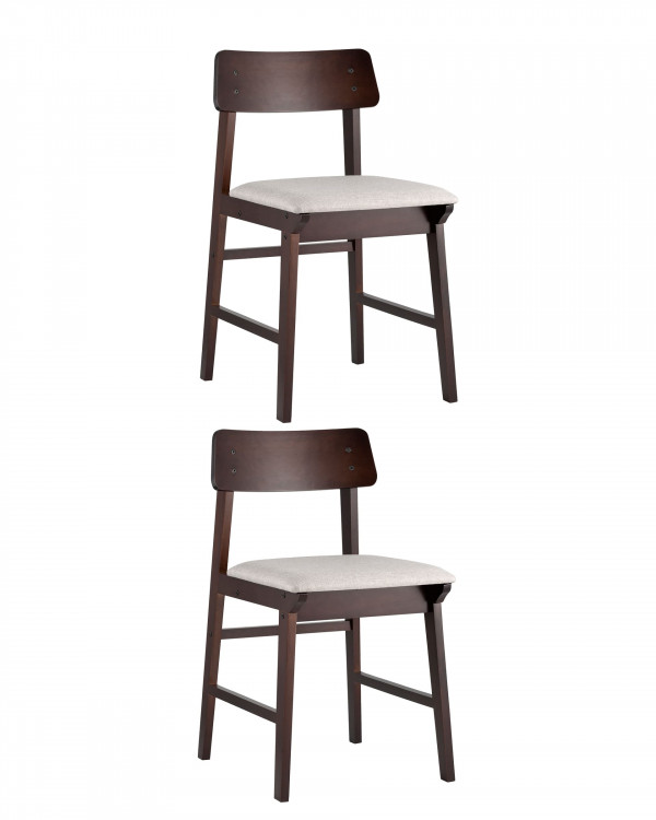 Комплект из двух стульев Stool Group ODEN мягкая тканевая серая обивка