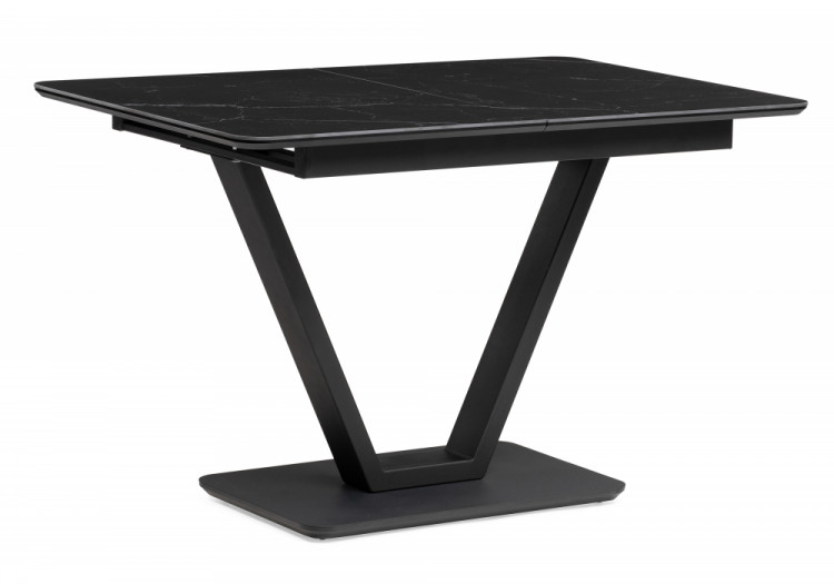 Керамический стол Бугун 120(160)х80х77 черный мрамор / черный