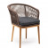 Плетеный стул "Марсель" из роупа, основание дуб, роуп коричневый, ткань темно-серая