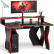 Стол компьютерный с надстройкой С-МД-СК5-1400Н, цвет венге/кромка красная, ШхГхВ 140х90х91(75) см. (Стол для геймера Краб-5 с надстройкой)