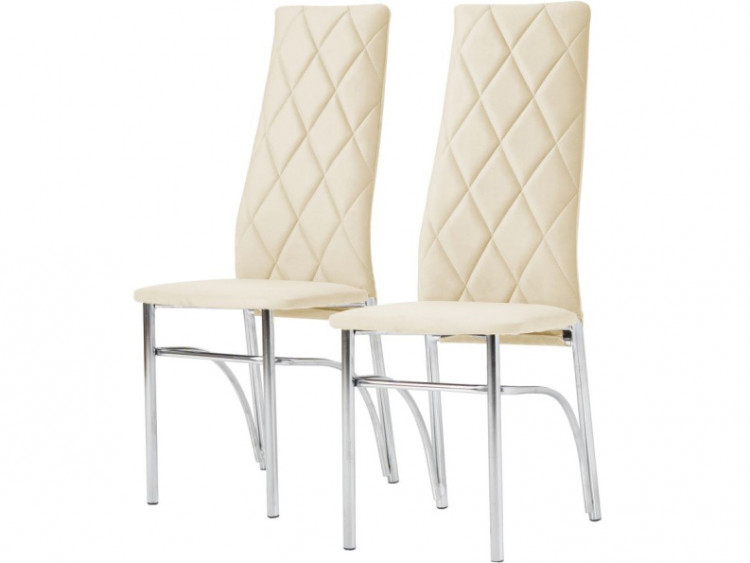Комплект стульев «Малибу» 2шт, каркас хром, бренди 03, ромб