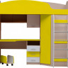Набор детской мебели Юниор-5(сп место800х2000) мдф глян Дуб молоч + Ярко-желт глянец + Белый глянец