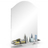 Зеркало 322М1, ШхВ 57х84 см., зеркало для ванной комнаты, с полкой, с вулканической обработкой кромки