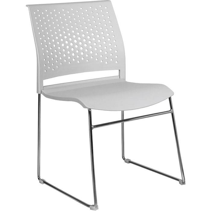 Стул Riva Chair D918 светло-серый, хромированный пруток, пластик