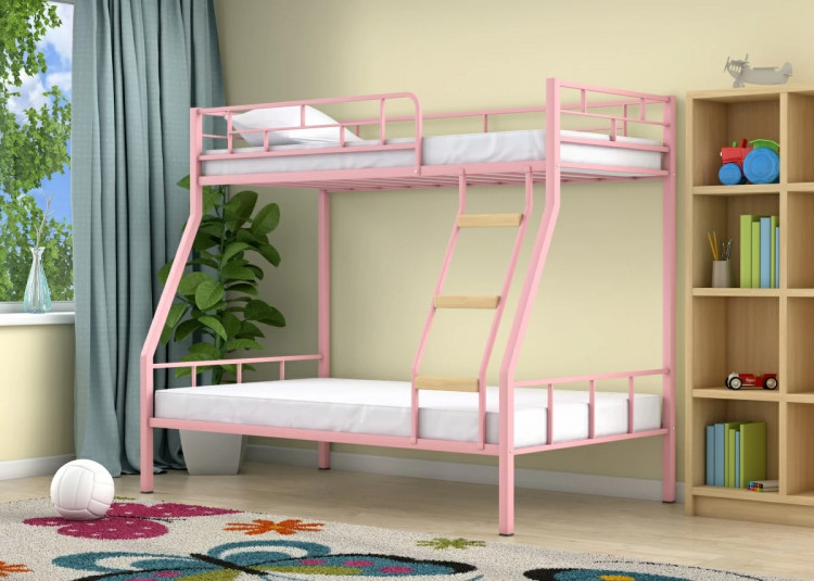 Двухъярусная кровать Радуга Розовая