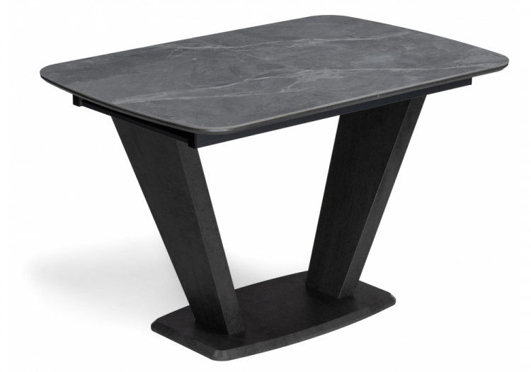 Керамический стол Петир 120(160)х80х75 larka grey / черный