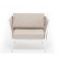 Кресло плетеное "Касабланка" из роупа, каркас алюминиевый белый, роуп бежевый, ткань бежевая