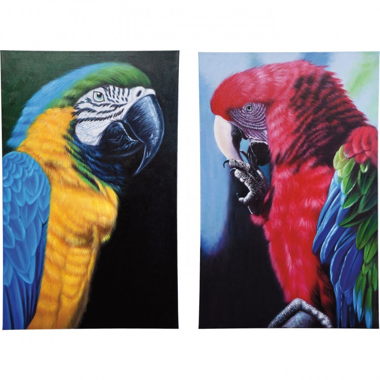 Картина Parrots, коллекция "Попугаи", в ассортименте 70*110*1,5, Холст, Ель, Мультиколор