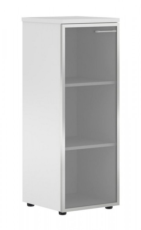 Шкаф колонка со стеклянной дверью в алюминиевой раме (L) и топом XMC 42.7(L) Белый 432х432х1190 XTEN
