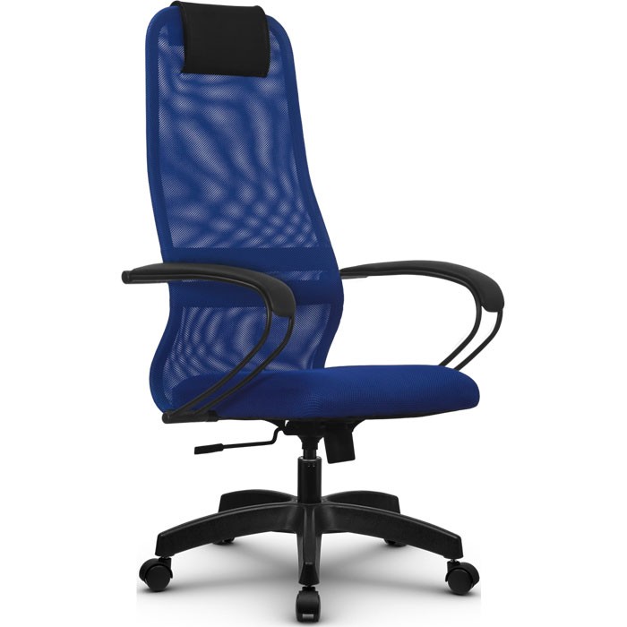 Кресло для руководителя Метта SU-BP-8 (SU-BК130-8) PL синий, сетка/ткань, крестовина пластик